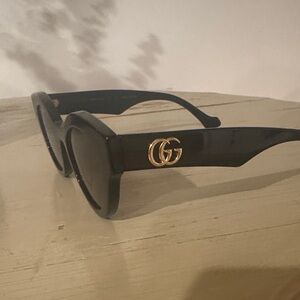 Gucci Black Sunglasses with Gold Accents